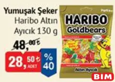 HARİBO ALTIN AYICIK YUMUŞAK ŞEKER 130 G fiyat ve kampanya bilgisi
